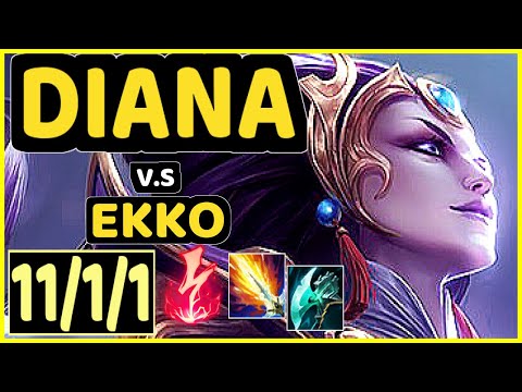 DIPLEX (DIANA) vs EKKO - 11/1/1 KDA MID GAMEPLAY - EUW Ranked MASTER
