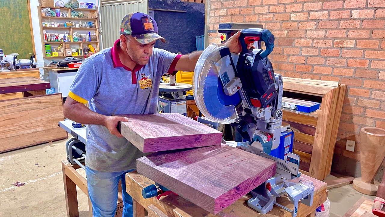 Uma Beleza de Trabalho Com um Pranchão de Madeira de Roxinho - Beautiful Work with Wooden Plank