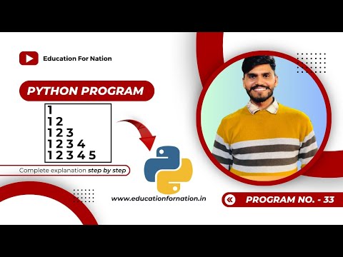 Pattern Program Using Python In Hindi Triangle Pattern Program In Python Pattern 33