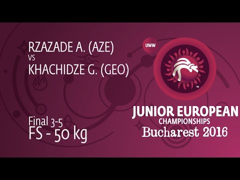 BRONZE FS - 50 kg: A. RZAZADE (AZE) df. G. KHACHIDZE (GEO) by TF, 10-0