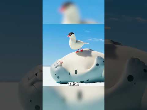 The cunning little seal likes to pat its belly #shorts #cartoon #fyp