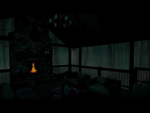 🌧️Rain Storm in mystery forest  - Rain & Crackling fireplace 🔥 Rain for Sleeping, Study & Relaxing