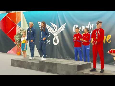 Jamrichová a Balaščák, gold medal tenis mix, EYOF Banská Bystrica, ceremony