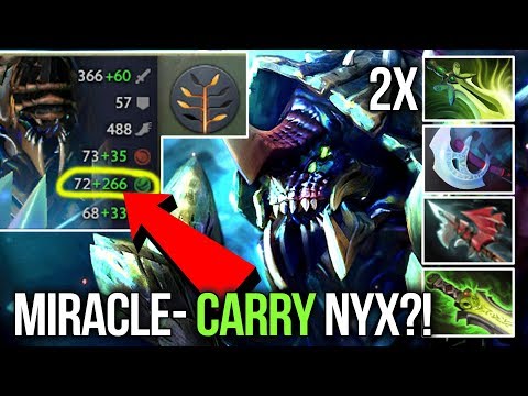 Miracle- WTF 340 AGI Carry Nyx - EPIC 2x Butterfly Shotgun Build - Dota 2