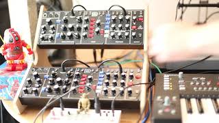 &quot;Lightning Man&quot; Nitzer Ebb remix, Behringer D x2 CV controlled by Elektron Analog Keys+Volca Sample