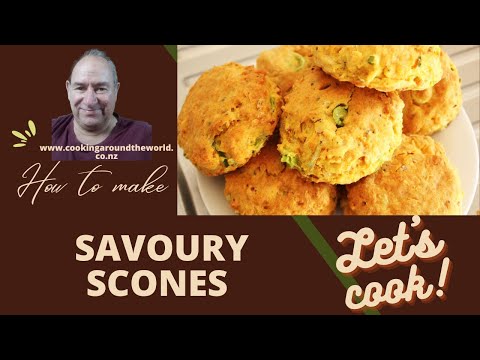 Savoury Cheese Scones | With Ham And Spring Onions |
