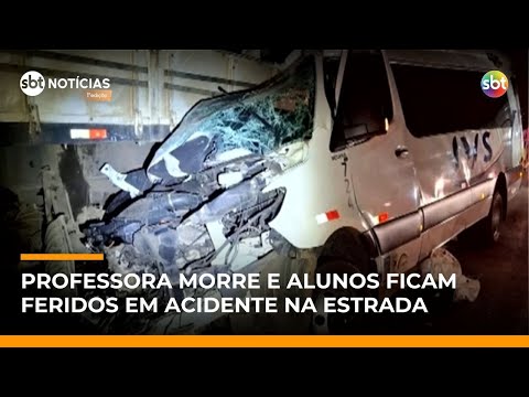 Acidente com van de estudantes que retornavam de excursão deixa um morto e 14 feridos | #SBTNotícias
