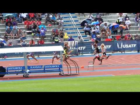 2017 USATF Junior Olympics 15-16 Girls 200 Meter Dash Semis Heat 1/3