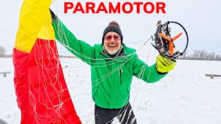 Flying my RC PARAMOTOR / GLIDER in the WINTER!