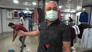 Yüksekova'da Koton Giyim Mağazası Sular Altında Kalınca, Maddi Zarara Neden Oldu