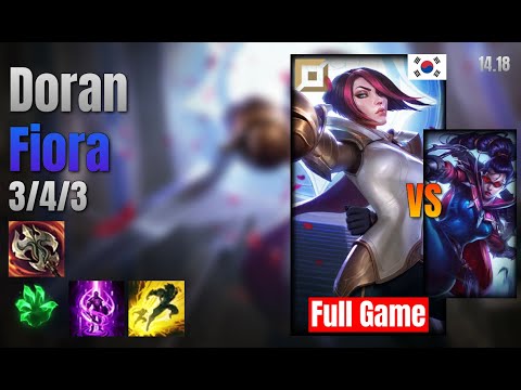 Doran Top Fiora vs Vayne lol KR solo rank Full Game 14.18