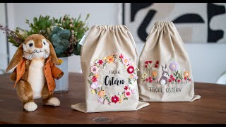 Ostersäckchen Blumenkranz Stickanleitung