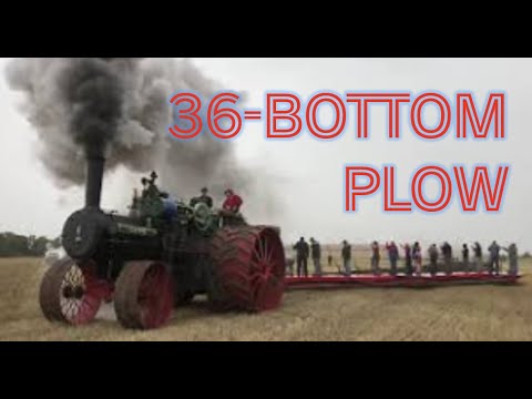 150 CASE steam engine plowing with 36 bottom John Deere plow