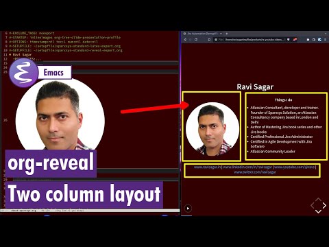 Org-mode - Two column layout using org-reveal