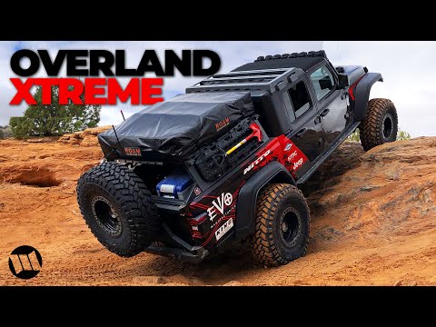 Jeep Gladiator Truck Overlander on 40 Inch Tires by EVO Off Road Rock Crawling Steel Bender in Moab