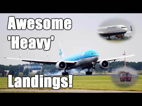 Awesome HEAVIES Landing from Close-Up at Amsterdam's Runway 18R + ATC!! 747, 767, A340, A310 & More! Video