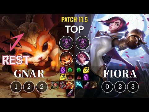 JT Rest Gnar vs Fiora Top - KR Patch 11.5