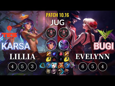 TES Karsa Lillia vs V3 Bugi Evelynn Jungle - KR Patch 10.16