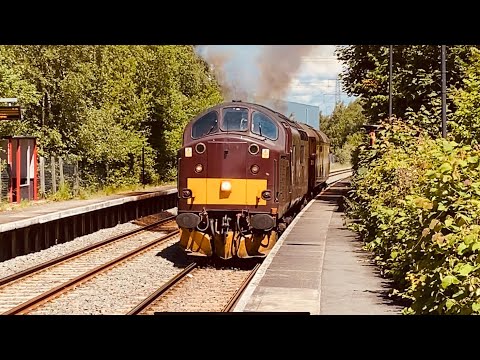 37706 & 57313 Thrashing out of Hawarden Bridge Station. 1st June 2022.