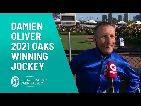 Michael Felgate With 2021 Oaks Winning Jockey Damien Oliver | Melbourne Cup Carnival | Channel 10