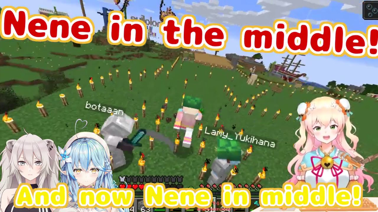 Nene wants to be in between Botan and Lamy