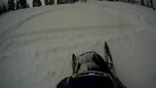 preview picture of video 'Snowmobiling with Go Pro Helmet Cam Coquihalla BC 10k 18 of fresh awesome day'