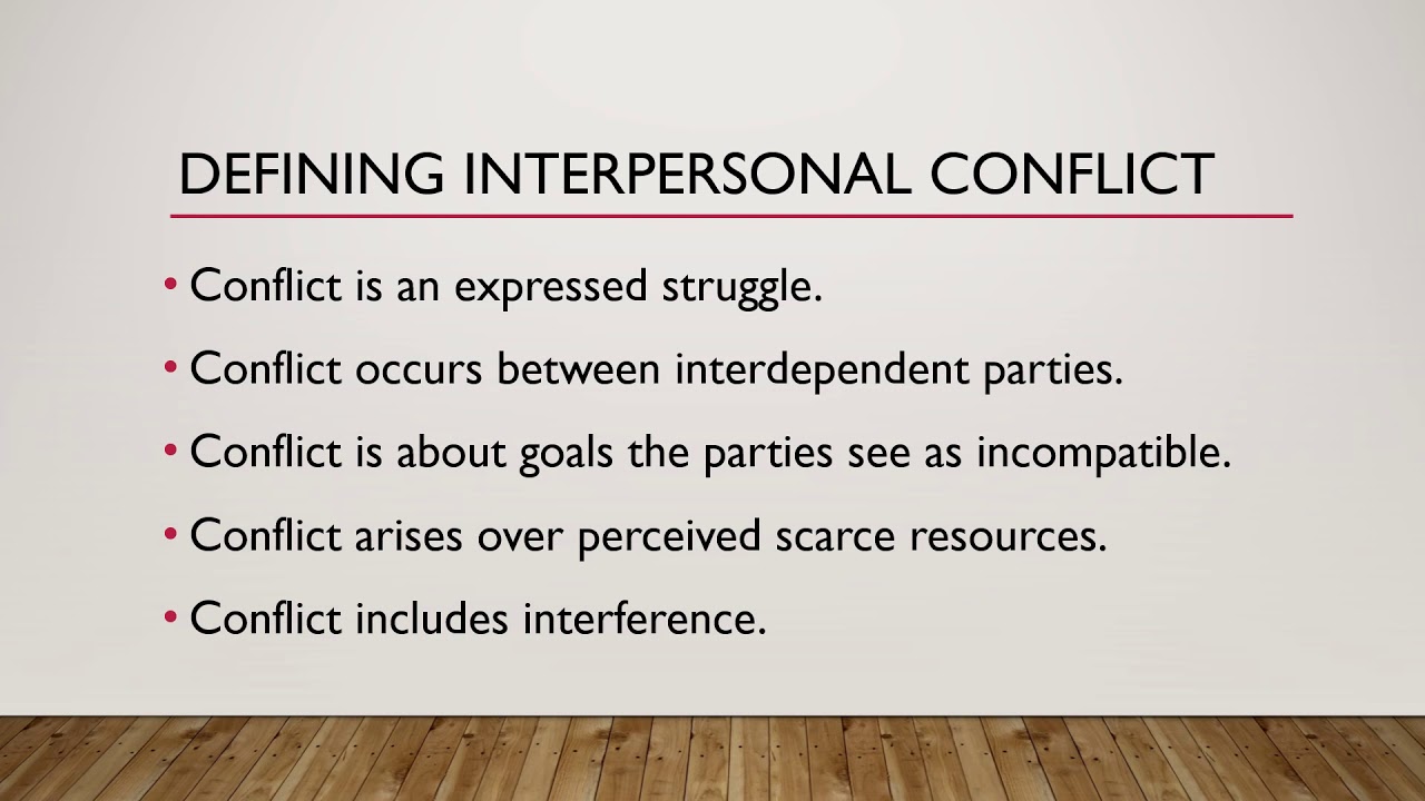 Chapter 11 Interpersonal Conflict