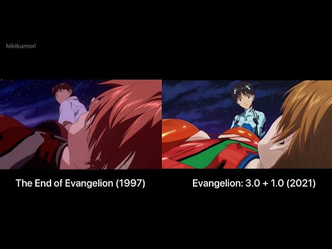 Asuka and Shinji • TEoE - 3.0 + 1.0 comparison