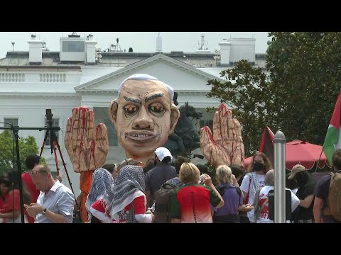 Protesters gather outside White House as Biden meets with Netanyahu | AFP