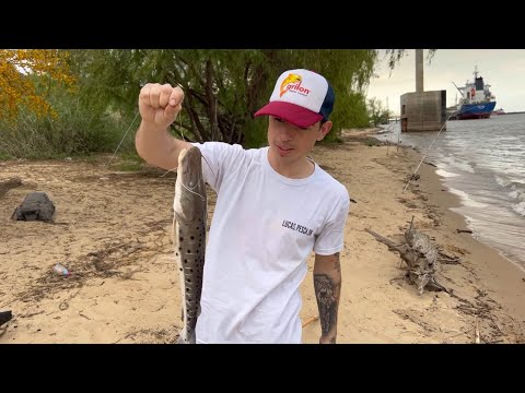 PESCA EN PUERTO SAN MARTÍN DEBAJO DE LA LLUVIA (pesca de costa) 