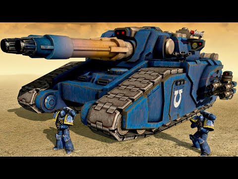 Ultramarines & FALCHION Super Heavy Tank vs CHAOS INVASION! - Men of War: Warhammer 40k Mod