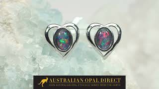 Gold Earrings, Green Earrings, Opal Stud Earrings - Australian Opal Direct | Worldwide Shipping