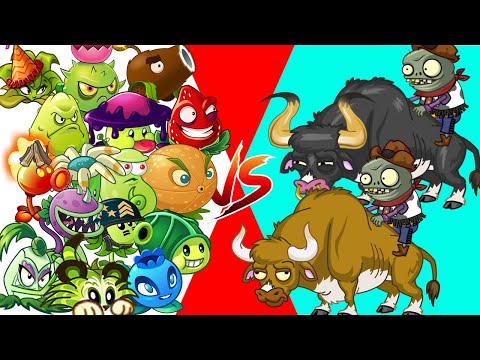 Every Plant Max Level Use 5 plant food Vs Team Zombie Level 10 - Who Will Win?
