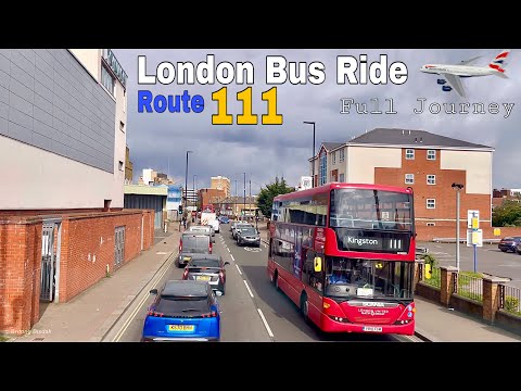 London Bus Ride 🇬🇧 Route 111 Kingston to Heathrow Airport | Full Journey