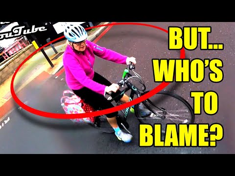 Cyclists Almost Collide - Who's At Fault?