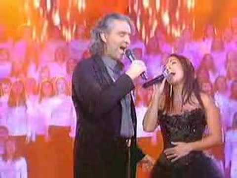 Andrea Bocelli &  Hélène Ségara "Vivo Per Lei" on stage