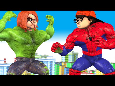 Brother Nick transform Spider Man Nick vs Giant Zombie Chucky - Scary Teacher 3D Funny Animation