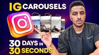 Watch me create 30 days of viral Instagram Carousel posts (in 30 seconds lol)