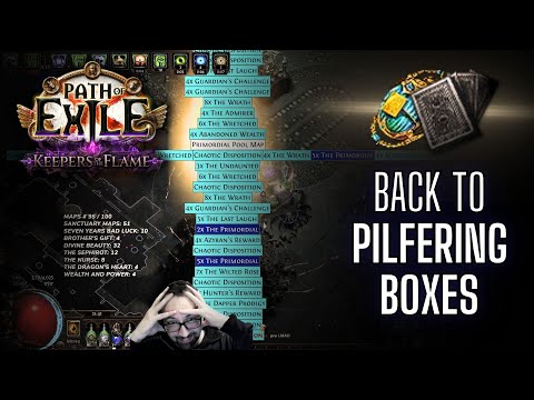 [PoE 3.27] 100 Maps of T16 Pilfering Rolling Boxes for PROFIT  - Prep & Results (0-10 div+ per hour)