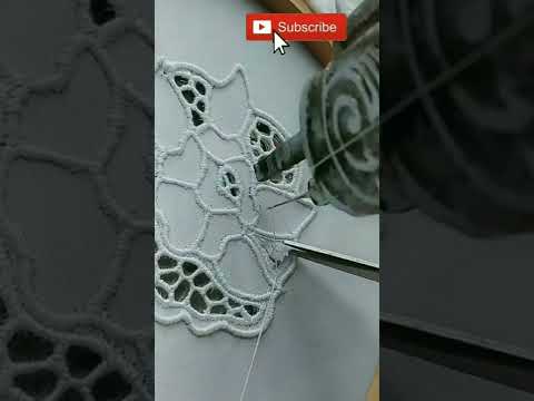 Sewing Machine Cutwork | subscribe to watch the full video. #cutwork #sewingmachine #flower