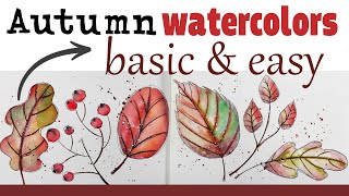 🍂 6 Quick & Easy Autumn Leaves - WATERCOLORS for Beginners