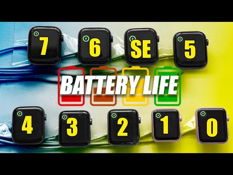 Apple Watch Series 7 VS Series 6, SE , 5, 4, 3, 2, 1, 0. Battery Life DRAIN Test.