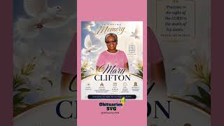 Mary Clifton | Funeral Announcement #ObituariesSVG #Obituaries #SVG