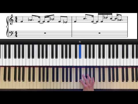 Axel F - beginner piano lesson - music in link below