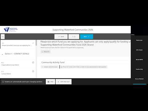 2026 Supporting Waterford Grant - Info Session