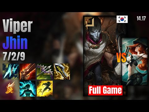 Viper Adc Jhin vs Miss Fortune lol KR solo rank Full Game 14.17