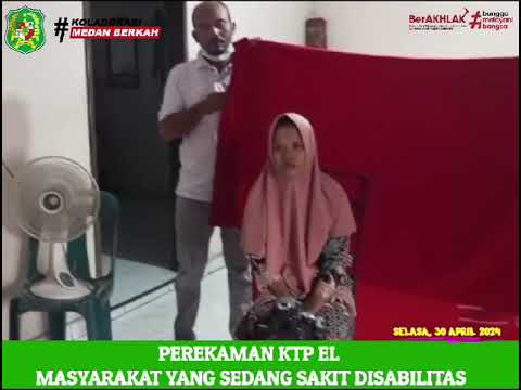 Perekaman KTP EL ke rumah warga Kota Medan yang sedang sakit Disabilitas