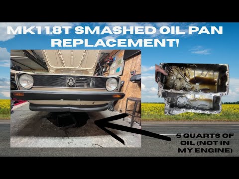 MK1 1.8T Smashed Oil Pan Repair 6 Hours Before a 400 Mile Road Trip!