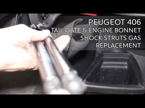 How To Change Shock Struts Gas Tail Gate and Engine Bonnet Lifter Replacement - PEUGEOT 406