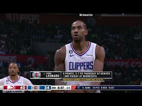 Kawhi Leonard 29 pts 7 reb vs Atlanta Hawks | 2023-01-08